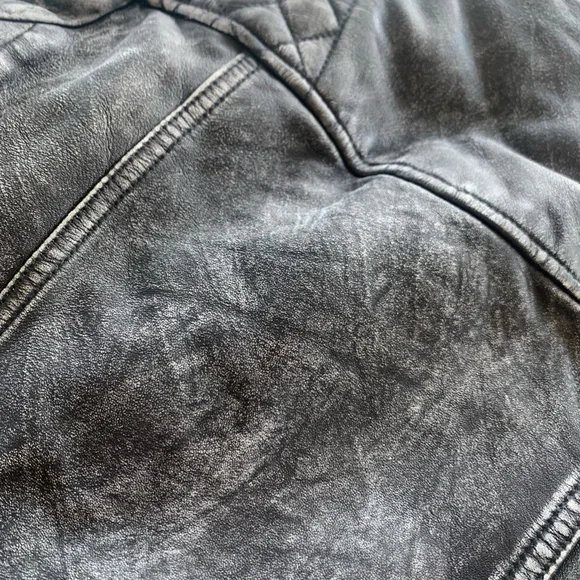 All Saints Leather Vintage Cargo Jacket